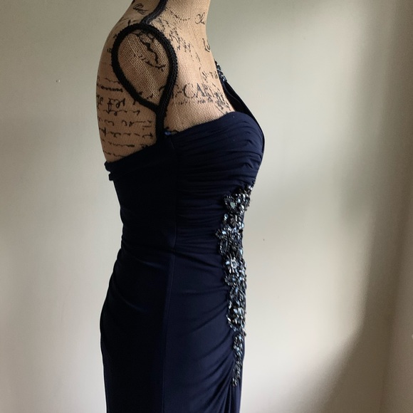 Xscape blue one shoulder dress size 4 - Picture 7 of 16